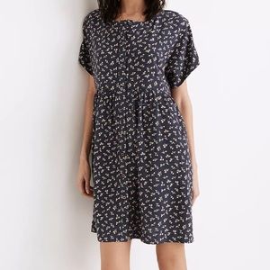 Madewell Short-Sleeve Button-Front Mini Dress in Spring Fling